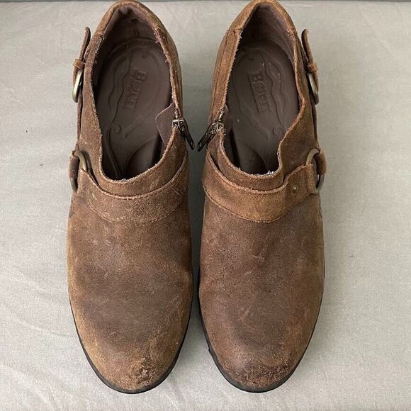 Born Booties Size 9.5 Distressed Brown Harness Western Cowgirl Boho Grunge Heels - Picture 6 of 12